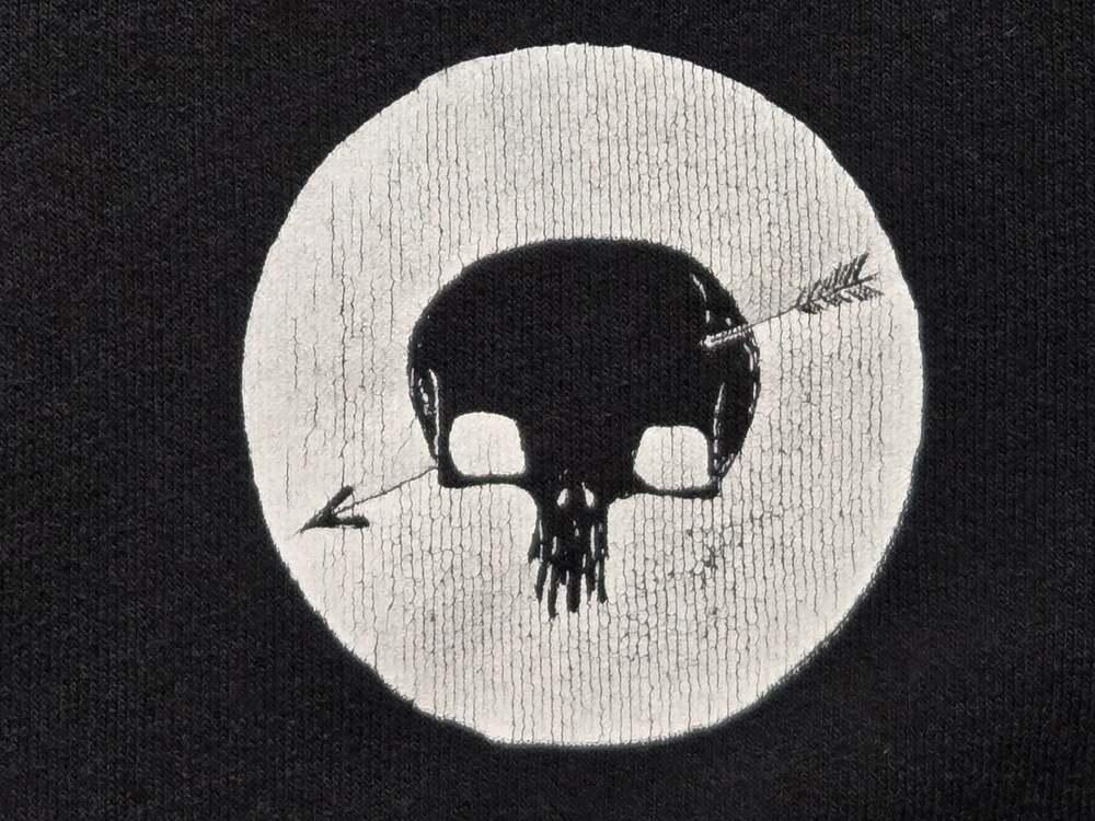 Shakey Graves Skull and Arrow Graphic Black Full Zip Hoodie Size Medium